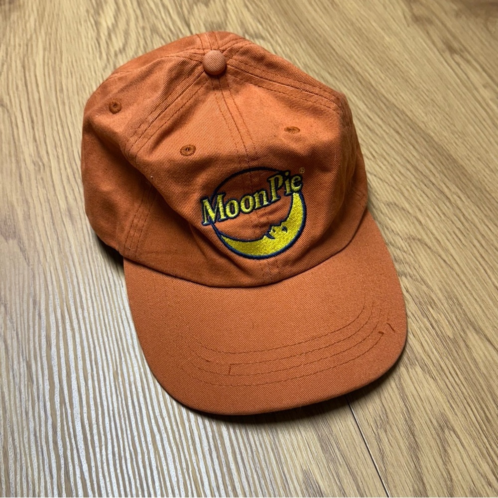Vintage Orange MoonPie Logo Cap baseball hat orange yellow navy blue
